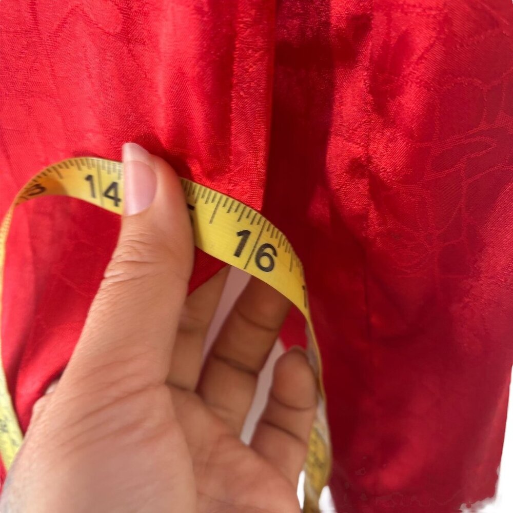 Elsje and Fred Red Mid Length Faux Fur Trim Jacket Small - Picture 10 of 11